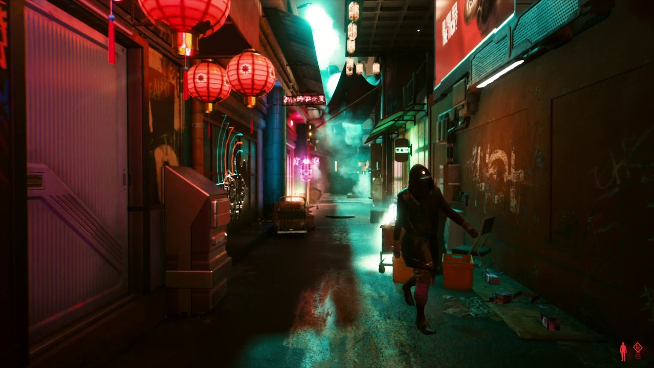 Cyberpunk 2077 - Busy Alleyway Ambiance (busy city, talking, vendors, traffic)