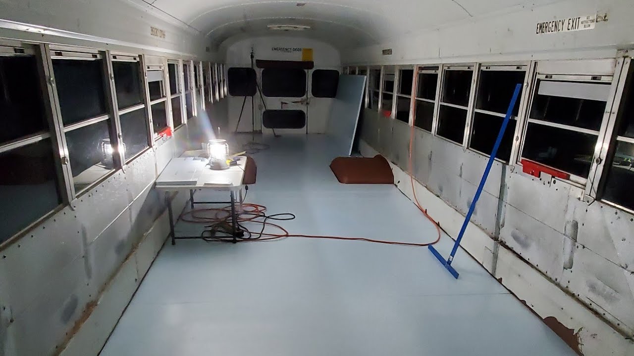 HOODS CUSTOM SKOOLIE School bus conversion subfloor and insulation #skoolieconversion