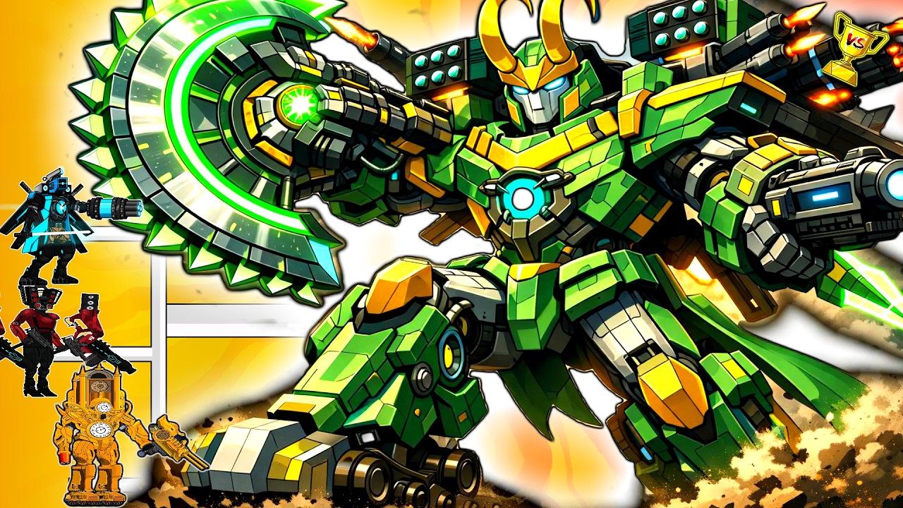 LOKI ROBOT TITAN BOSS vs Military Tanks – Ultimate War Machine!