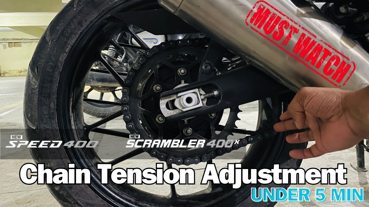 Chain Tension Adjustment on Triumph Speed 400 || Scrambler 400 X || Speed T4 || Any Bike..