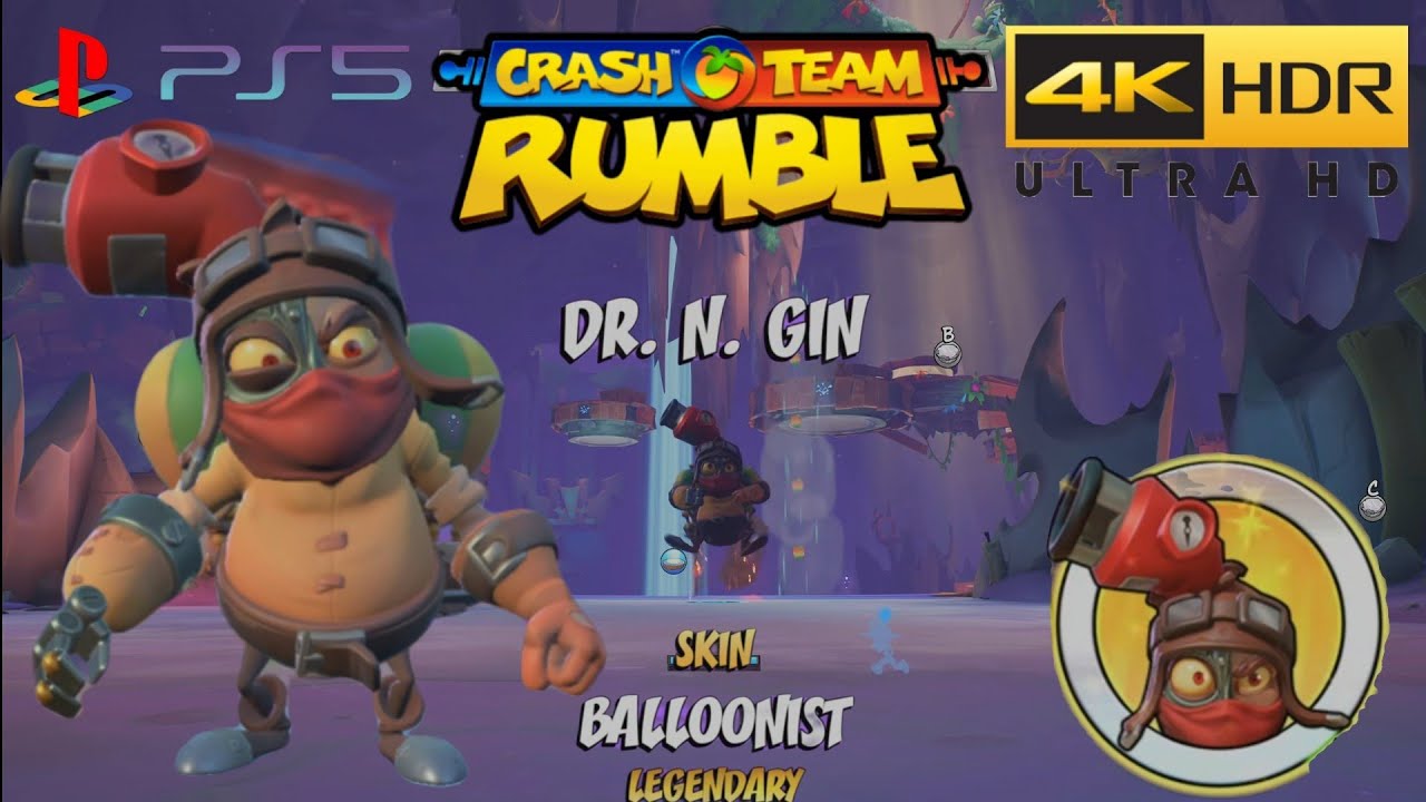 Crash Team Rumble: Competitive: Dr. N. Gin Balloonist Skin (PS5) (4KHDR)