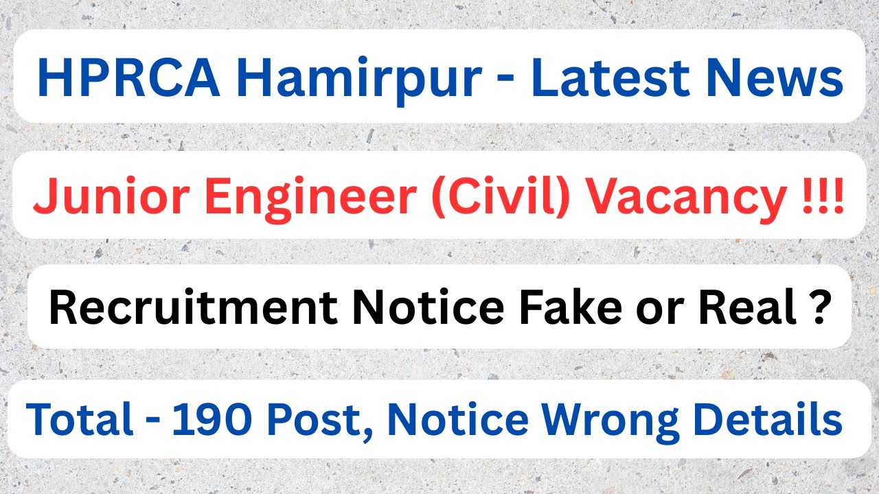 HPRCA JE (Civil) 190 Vacancy || Real or Fake || Let&rsquo;s Study ||