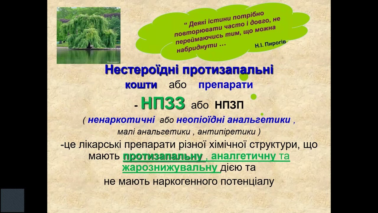 Фармакологія ненаркотичних анальгетиків та НПЗЗ. Професор Олександр Нефьодов