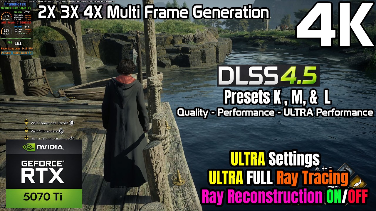 Hogwarts Legacy - DLSS 4.5 - No FG, 2X, 3X, 4X MFG - 4K ULTRA - Full Ray Tracing - RTX 5070 Ti