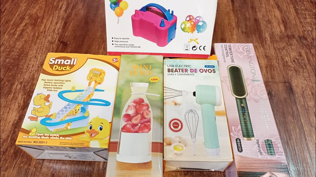 Hair Straightener Comb l Rechargeable Juicer l Rechargeable Beater l Duck Toy l Air Pump Balloon