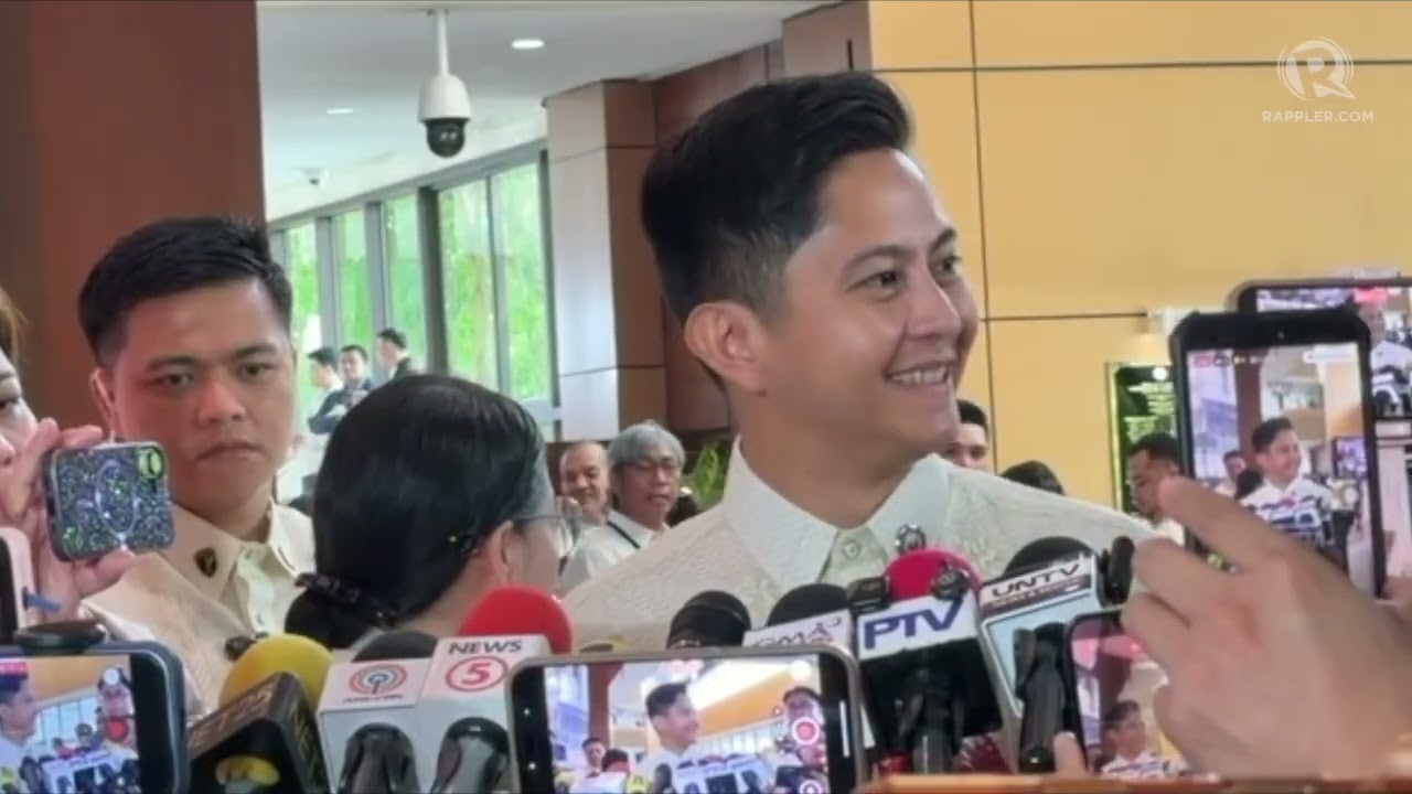 Sandro Marcos speaks to media before father's penultimate SONA