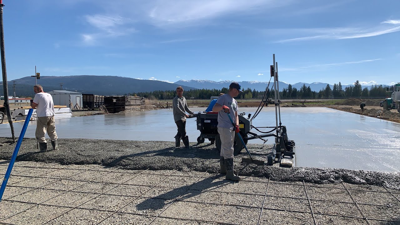 Our biggest concrete pour 75x180 | Using the magical Somero laser screed