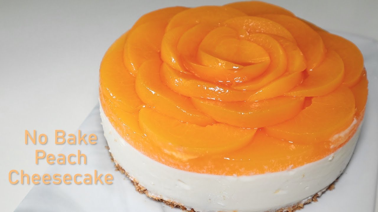 Very Delicious No Bake Peach Cheesecake. Easy Recipe.