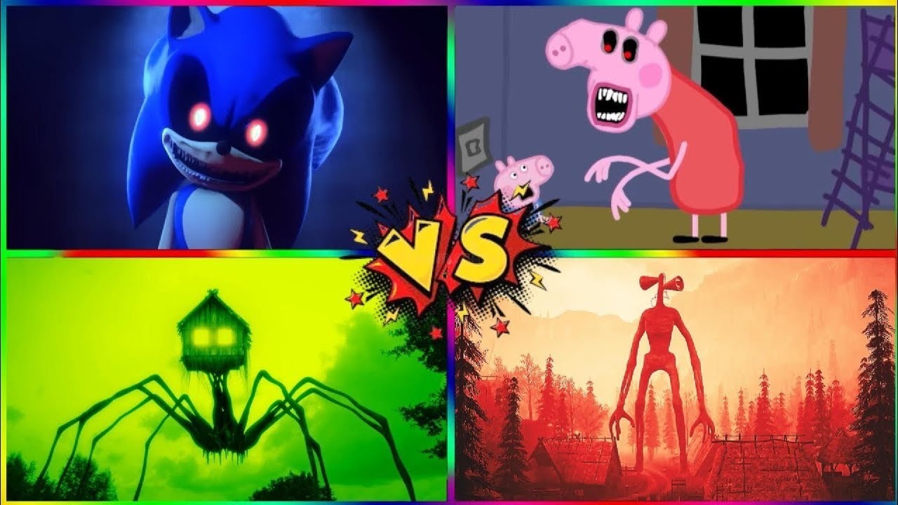 SONIC.EXE 🆚 CARTOON WORM 🆚 PEPPA PIG.EXE 🆚 SPIDER HOUSE - Tiles Hop EDM Rush 🎶