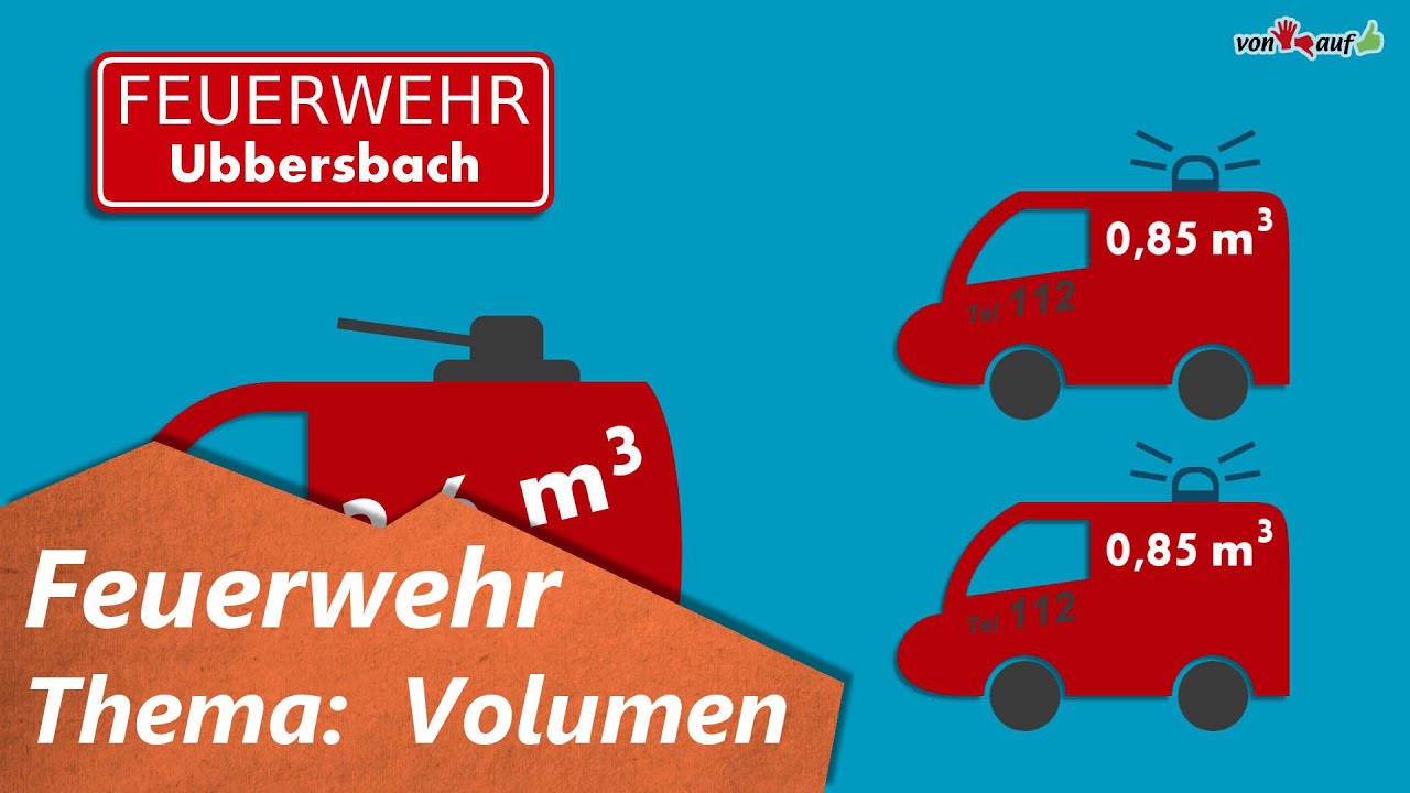Animationsaufgabe Feuerwehr - Volumen, Kubikmeter - Klasse 6