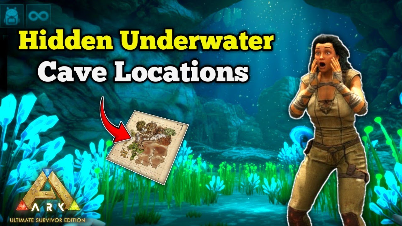 Exploring Secret Underwater Cave Location on Ragnarok In Ark Mobile