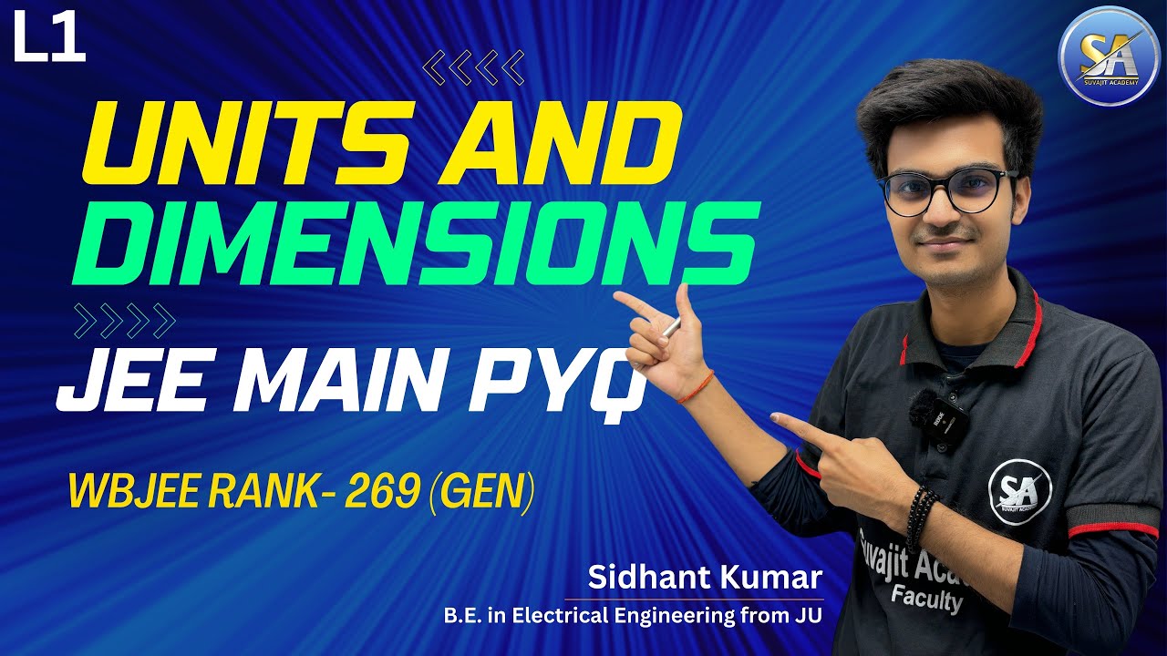 L1 Unit & Dimension  Physics JEE Main PYQ Solution | JEE | NEET | WBJEE