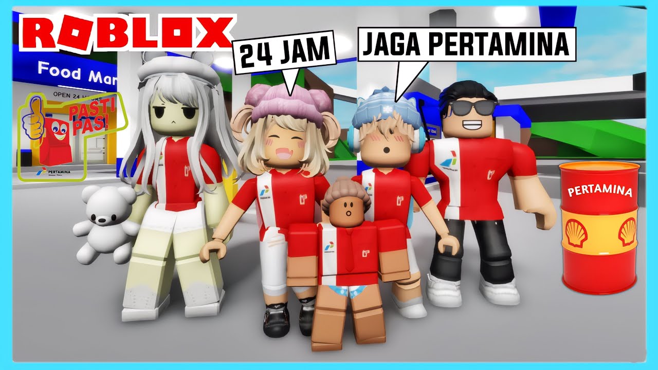 24 Jam Menjadi Penjaga Pertamina Server Publik Di Roblox Brookhaven ft 