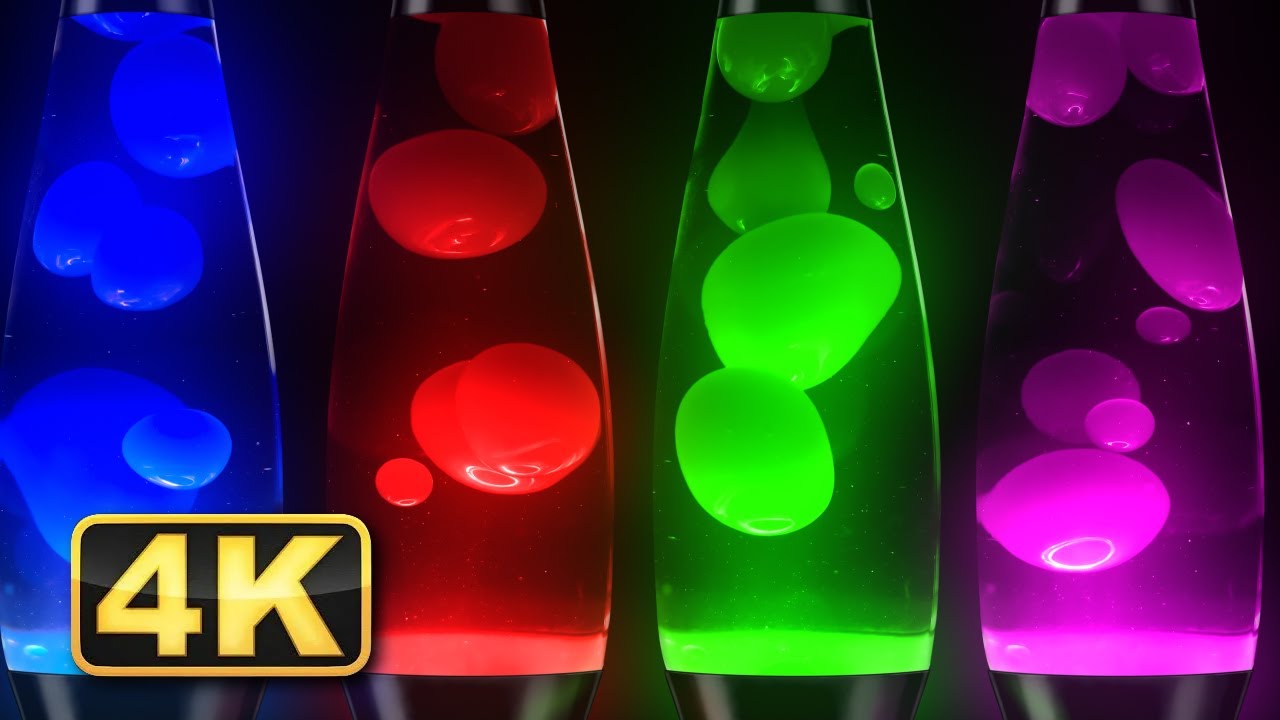 4K Colorful Lava Lamps Video with Relaxing Music. Abstract Liquid! 1 Hour Calming Colorful Fluid