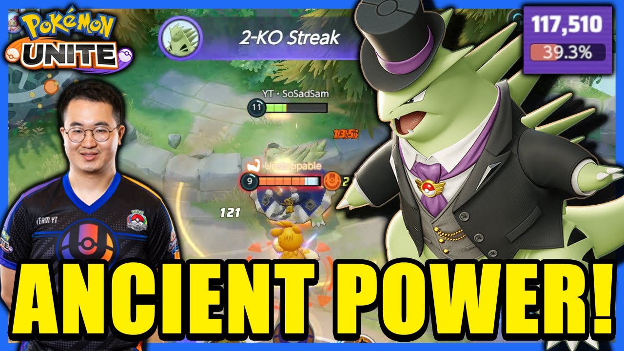 118 000 УРОНА! Эти ДРЕВНИЕ СИЛЫ так СИЛЬНЫ на Тиранитаре! | Pok&eacute;mon Unite