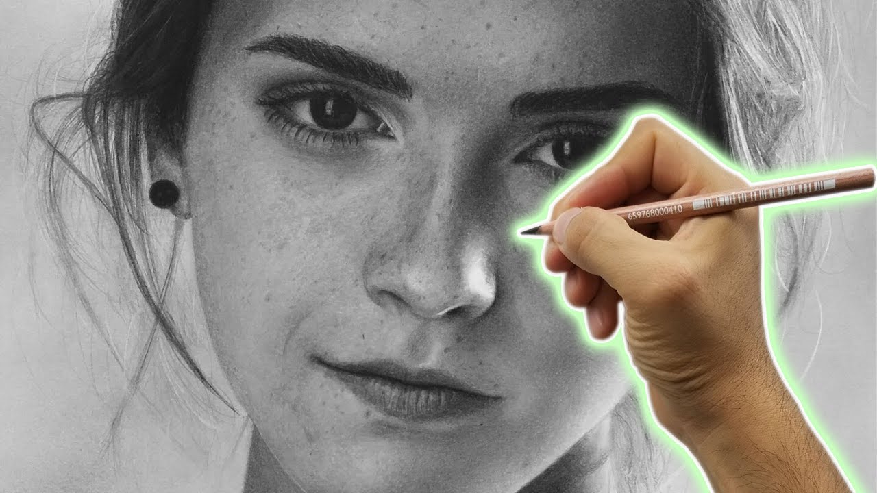Hyperrealism, Drawing Emma Watson - Dibujando a Emma Watson