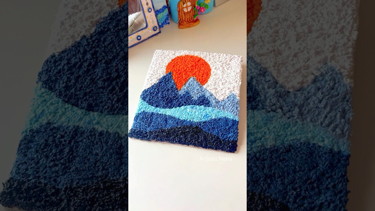 Tissue paper art | Scenic Tissue Paper Art #diy #art #craft #shorts