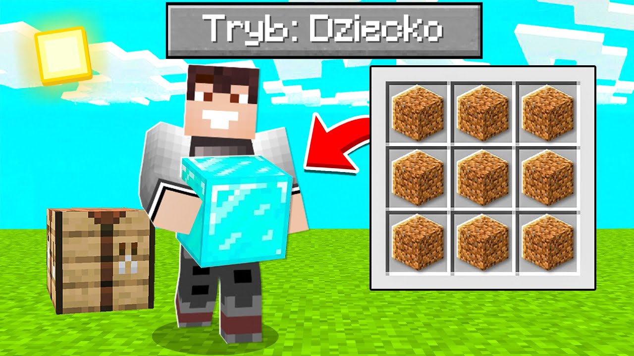 MINECRAFT na NAJŁATWIEJSZYM TRYBIE NA ŚWIECIE! *TRYB DZIECKO* z Palion i Kati