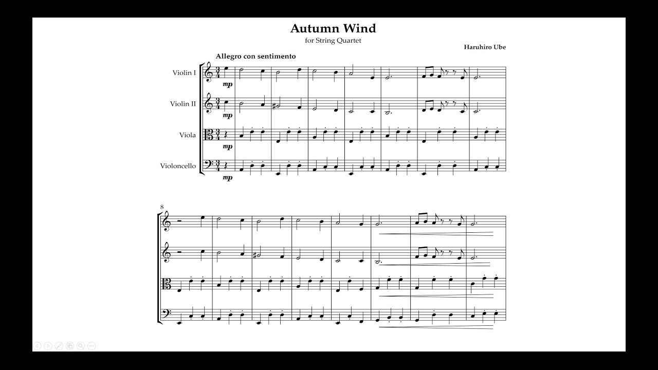Autumn Wind for String Quartet (original composition)