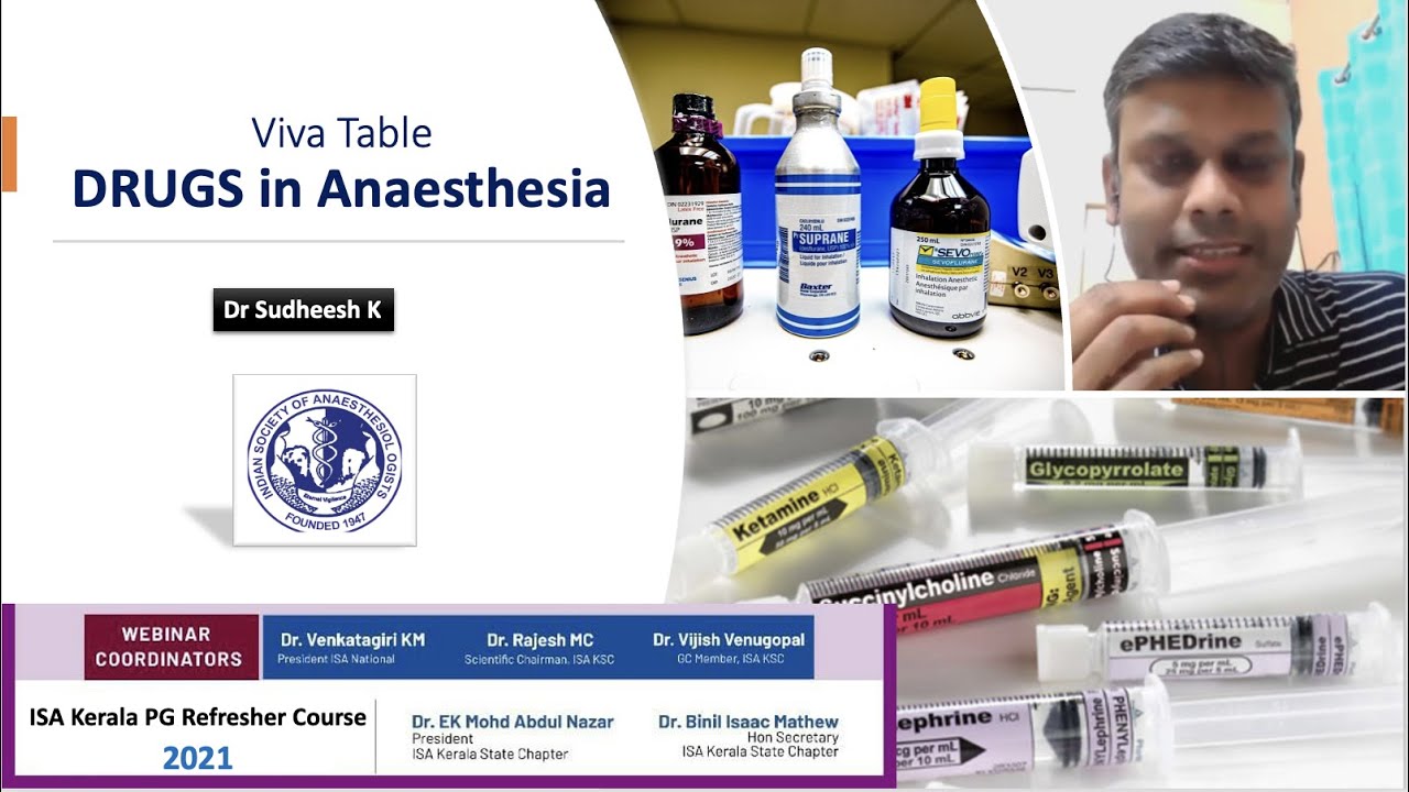Drugs in Anaesthesia |  Dr Sudheesh K | ISA Kerala PG Refresher Course 2021