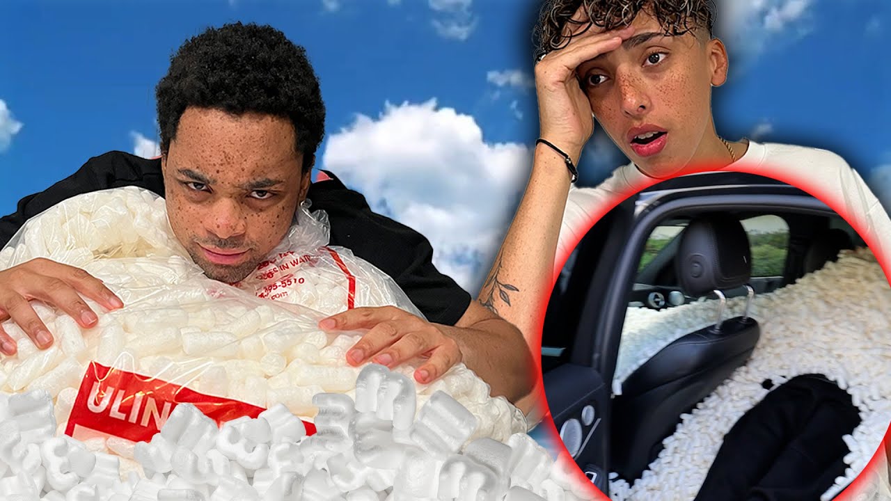 I filled my best friends entire car with packing peanuts...