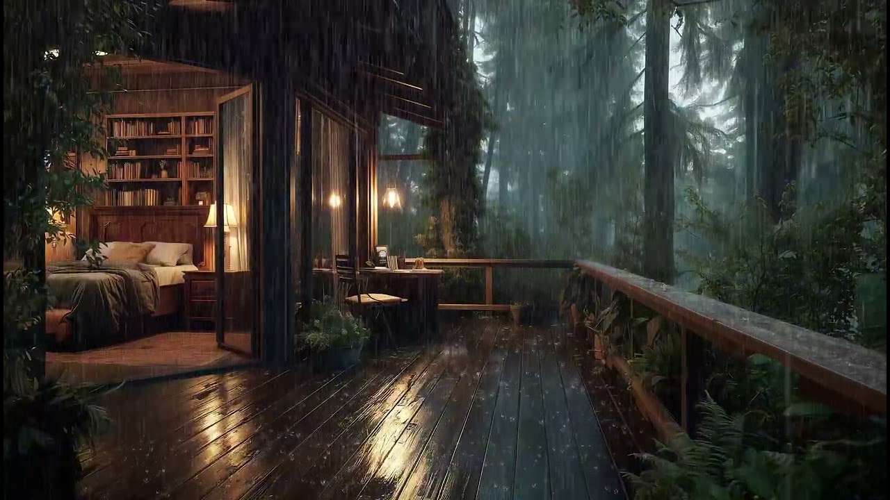 Cozy Cabin Deep in the Forest 🌲 | Peaceful Rainfall for Sleeping