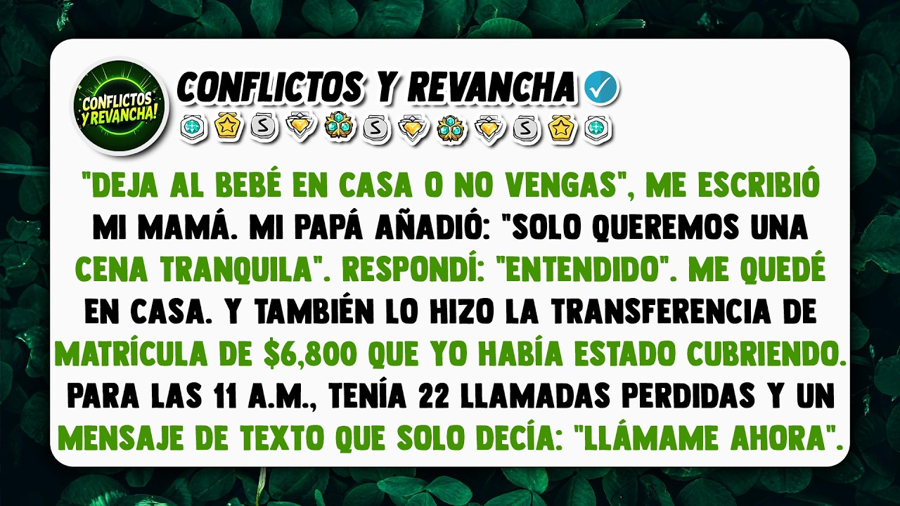 Deja al bebé en casa o no vengas