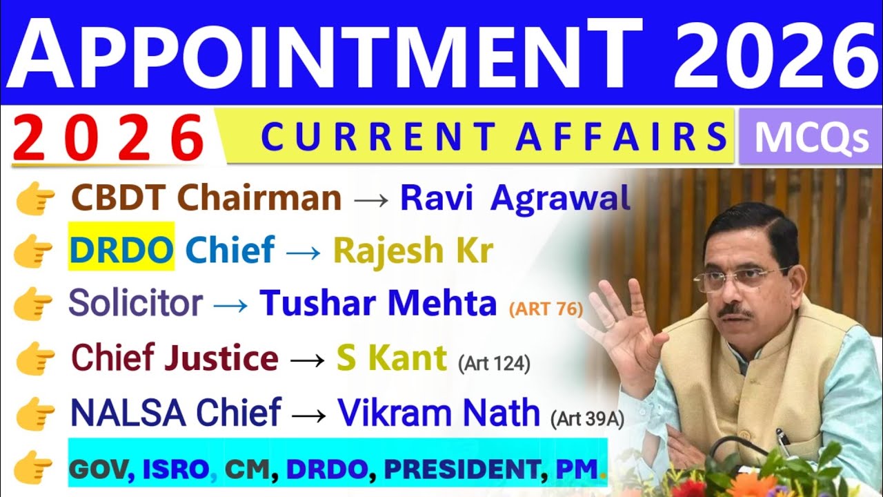 APPOINTMENT 2026 CURRENT AFFAIRS | WHO IS WHO 2026 CURRENT AFFAIRS | LATEST APPOINTMENT 2026 | SSC🔥