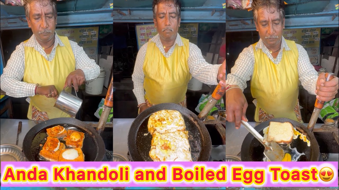 🥚🍞 Unique Anda Khandoli & Boiled Egg Toast in Kolhapur | Famous Special Egg Street Food 😍🔥