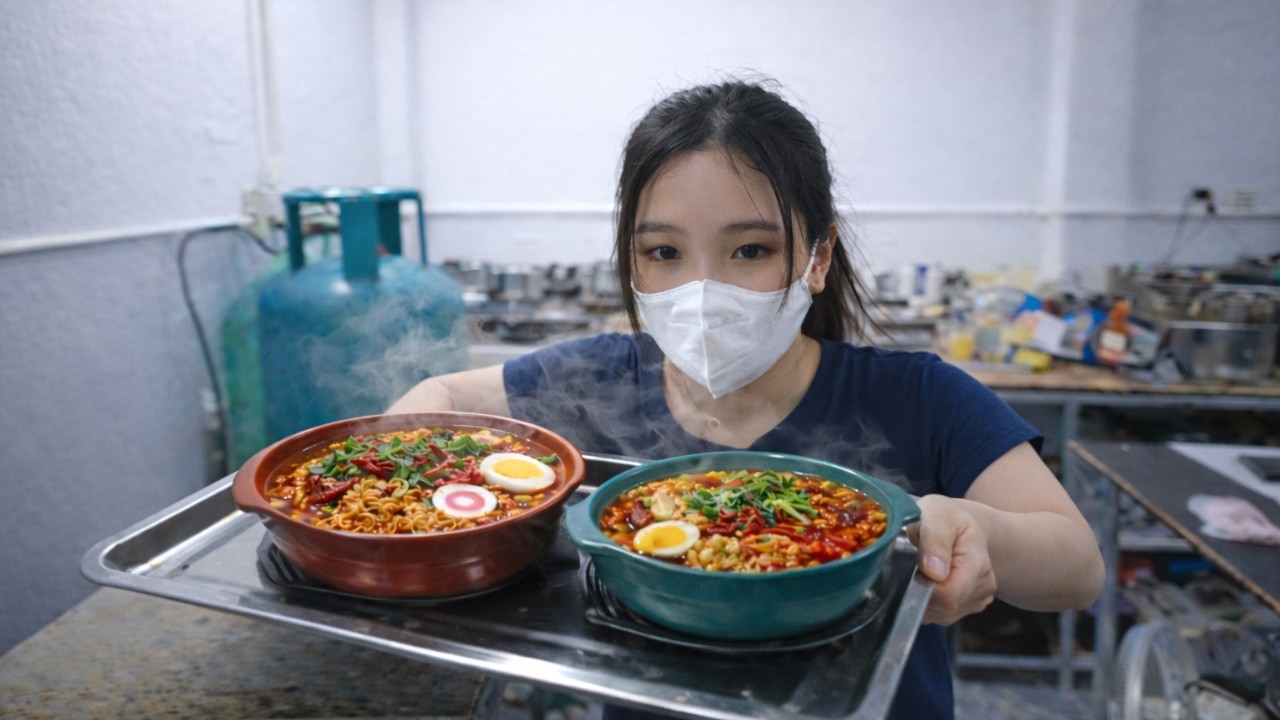 $1 Street Food in Vietnam – Super Spicy Noodles Challenge