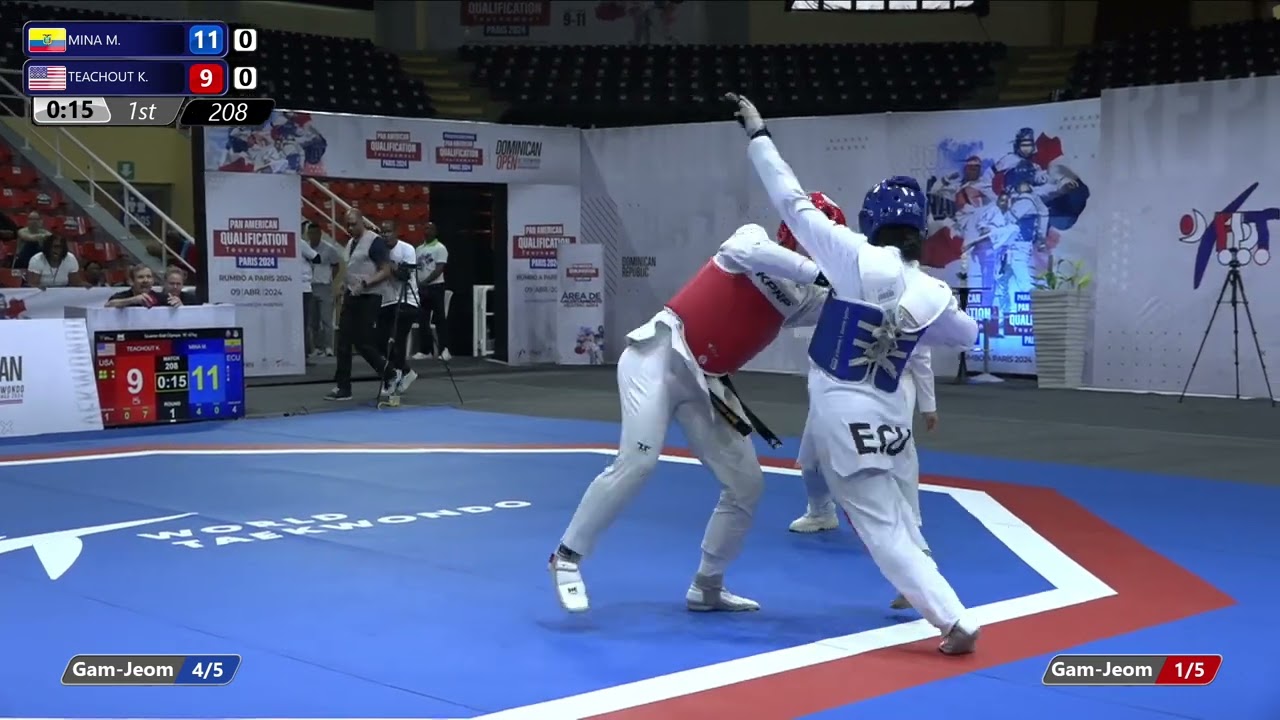 208 Quarter final W  67kg ECU MINA M  USA TEACHOUT K