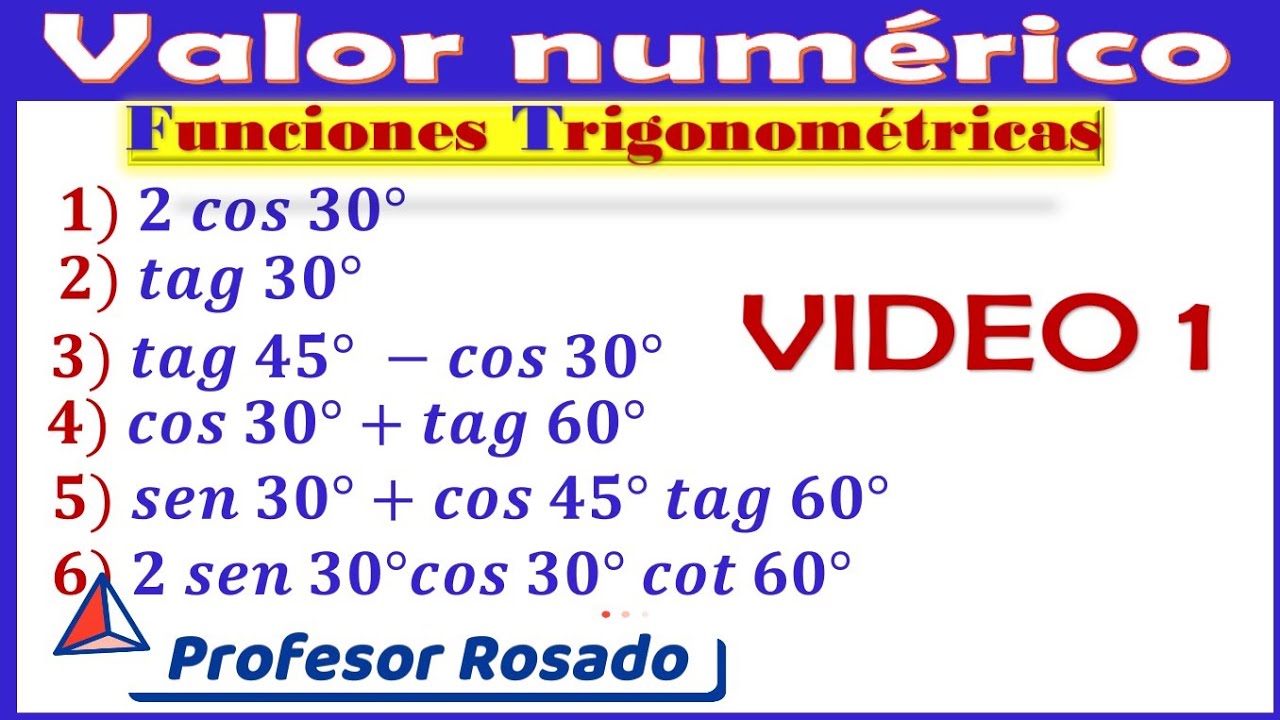 Valor numérico de funciones Trigonométricas| Video 1