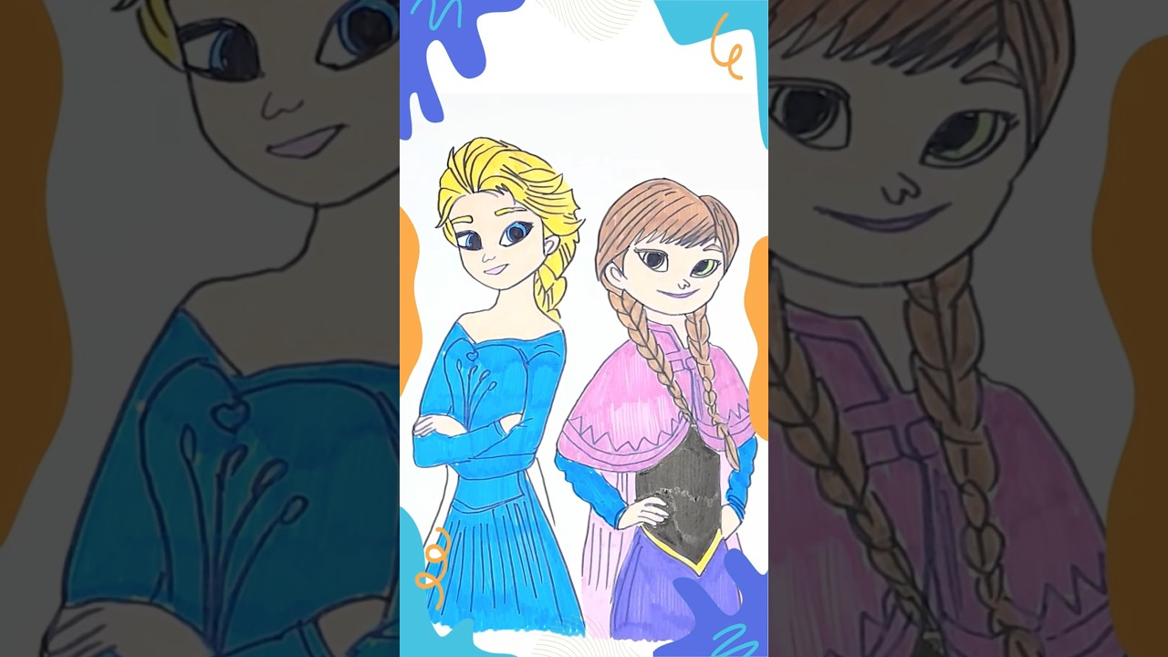 ❄️ Elsa i Anna rysują i kolorują | Czas na sztukę dla dzieci z Krainy Lodu | Zoonitoons Short