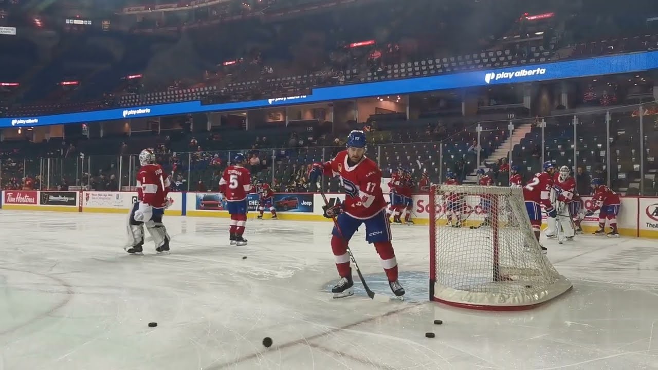 Laval Rocket warm up at the Saddledome, January 24, 2026