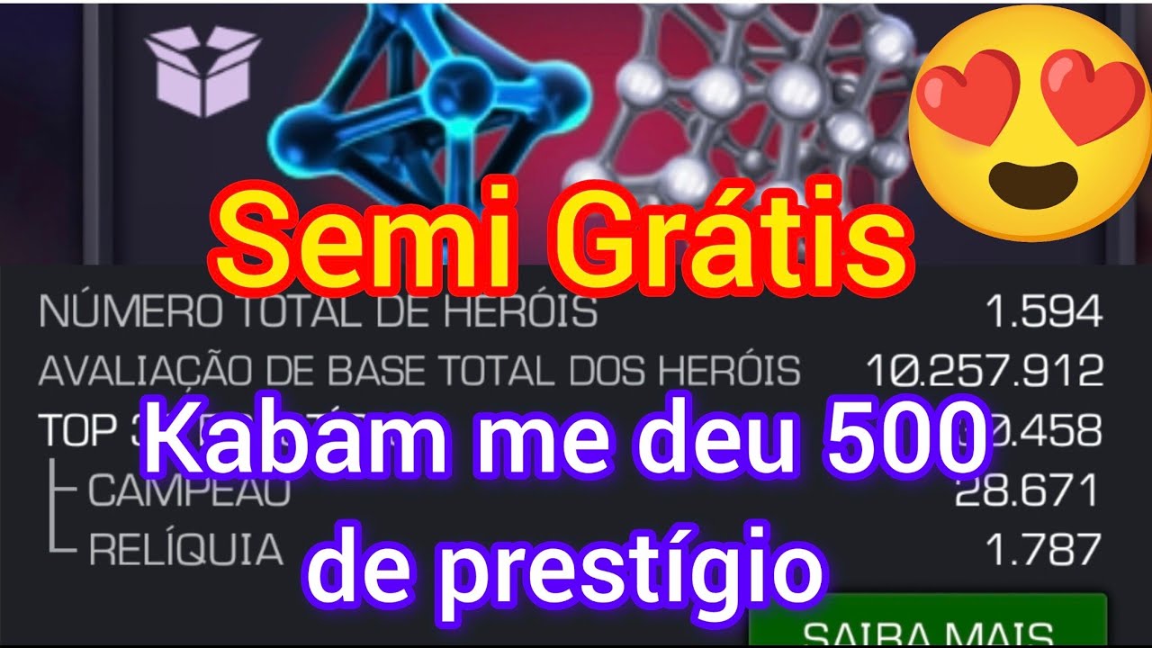 Ganhei 500 de prestígio da Kabam e redução de 99% no preço dos Catalizador 