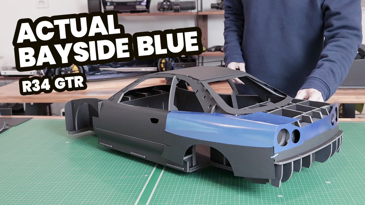 Scratch Built Skyline R34 GTR Gets It's First Colour Panels