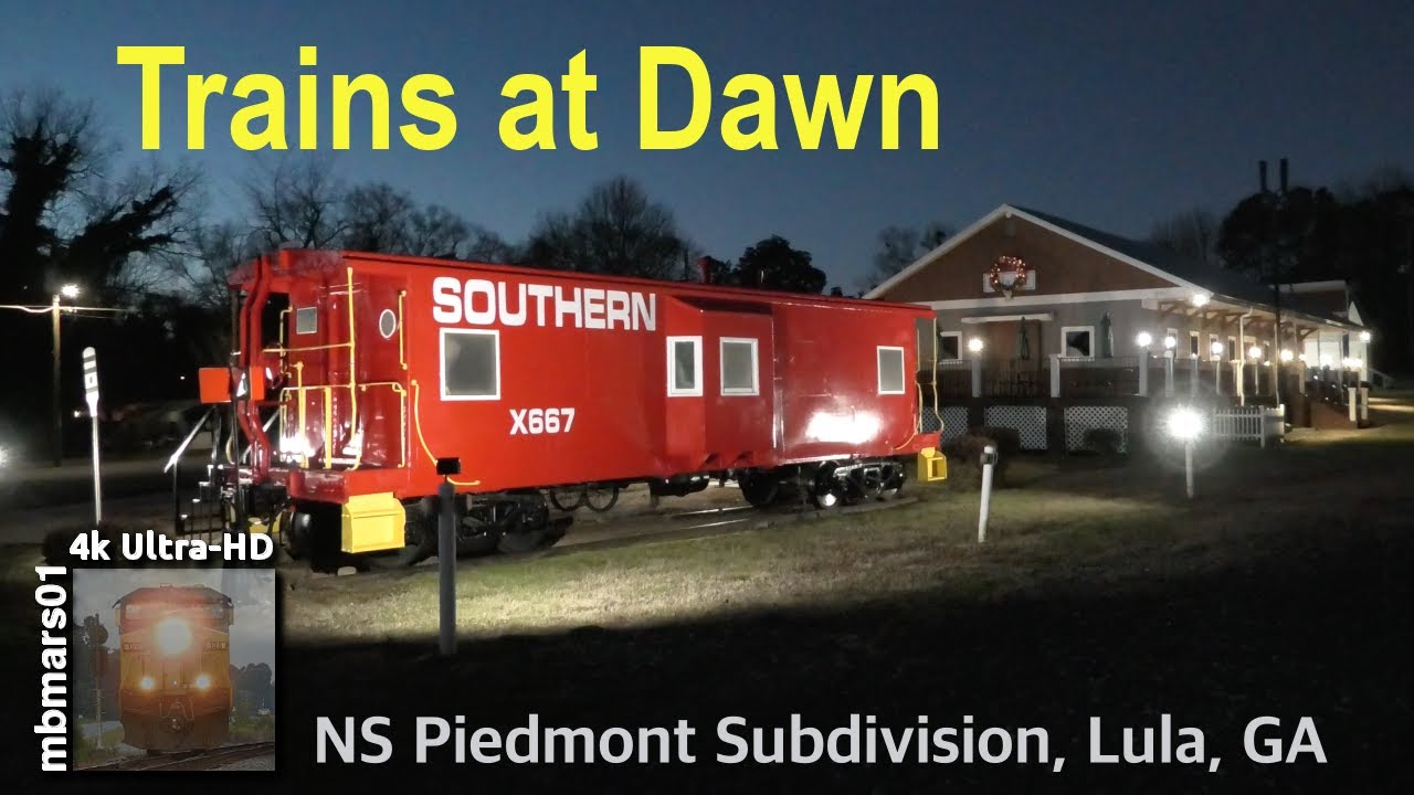[8U][4k] Trains at Dawn, Norfolk Southern Piedmont Subdivision, Lula, GA 01/06/2023
