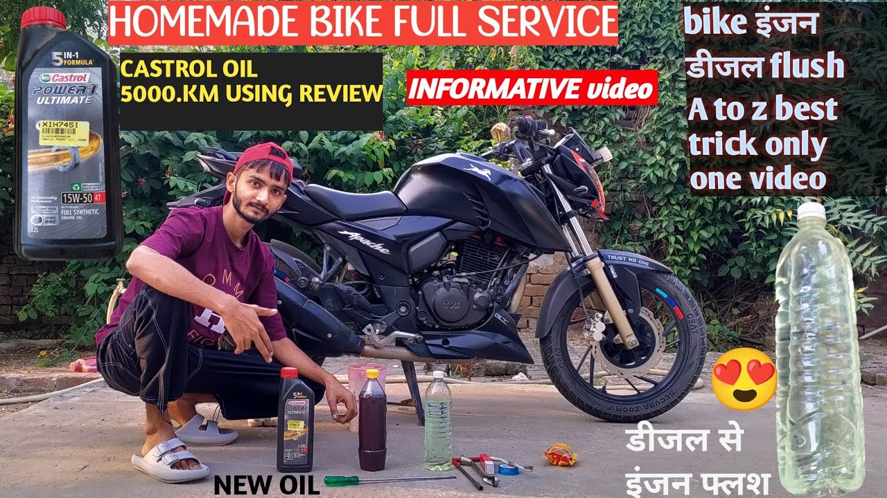 Bike engine flush with diesel ( best tricks ) and (homemade bike full service ( bike Engine Flush )
