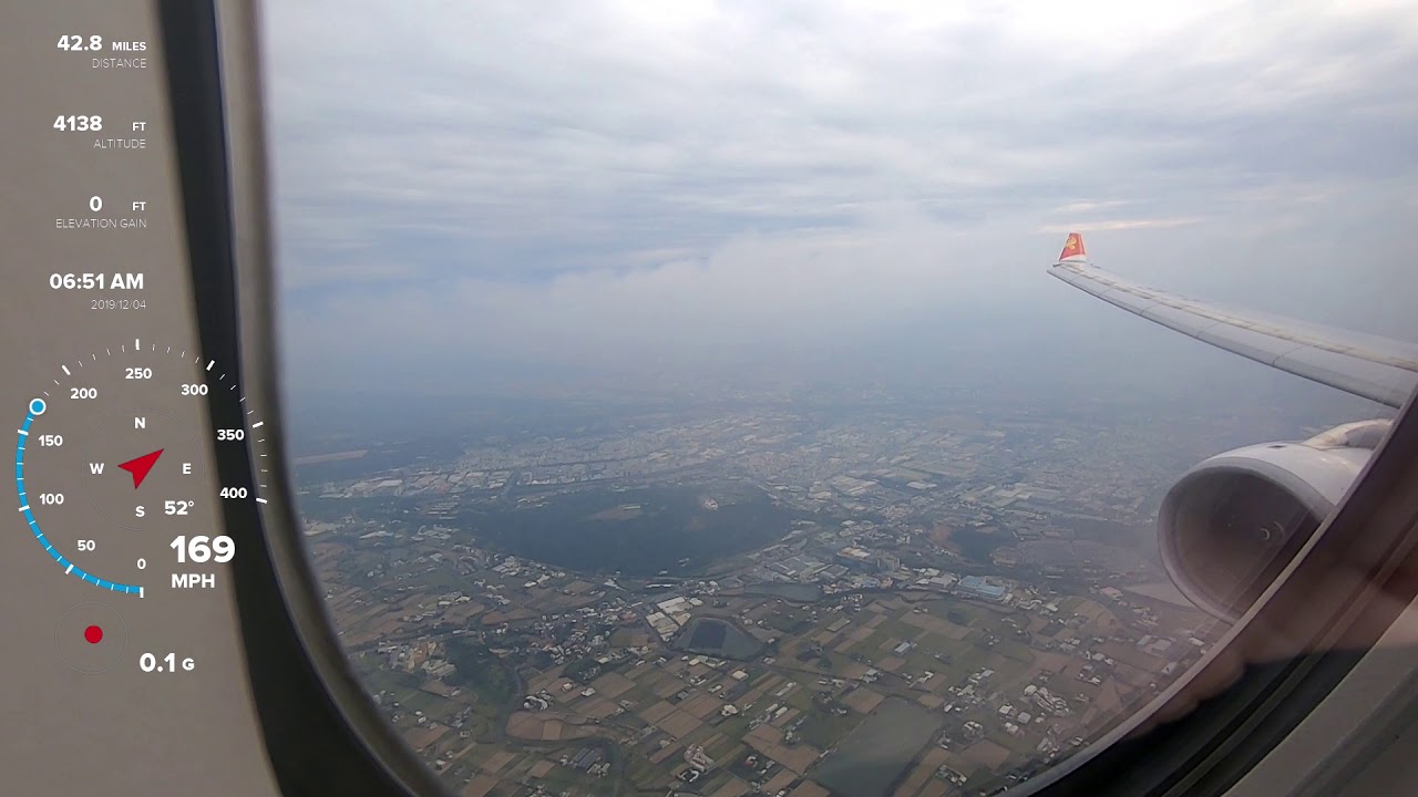 Strong winds Crosswind Landing into Taipei Taoyuan Airport