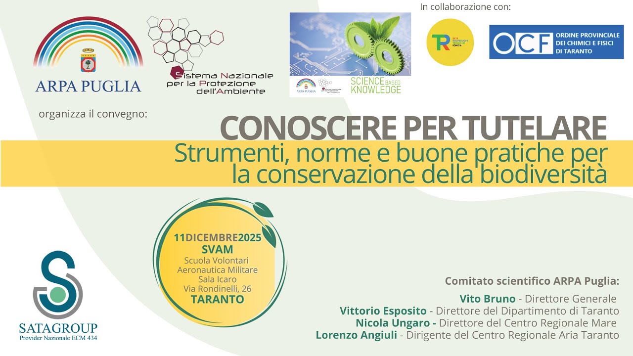 ARPA PUGLIA CONOSCERE PER TUTELARE - Saluti Istituzionali