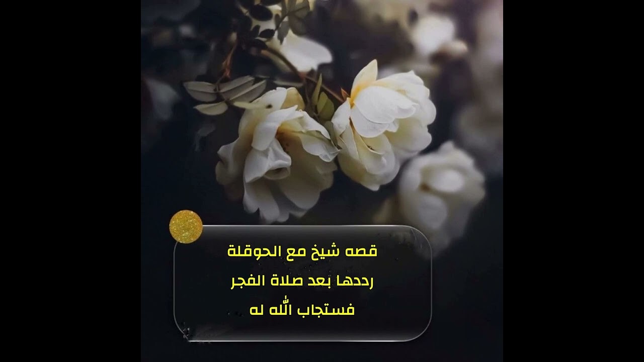 الحًوقله رددها بعد صلاه الفجر فستجاب الله له 