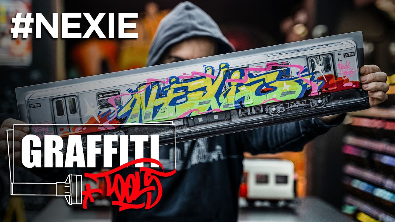 Graffiti con rotuladores acrílicos-Nexie en Molotow 3D relief