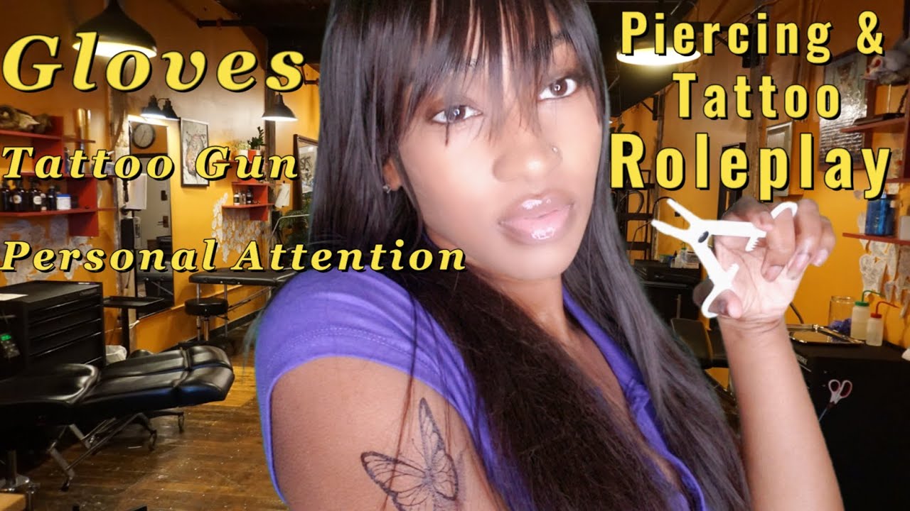 ASMR Piercing & Tattoo Roleplay (Tattoo Sounds, Gloves, Personal Attention, Sketch Sounds)