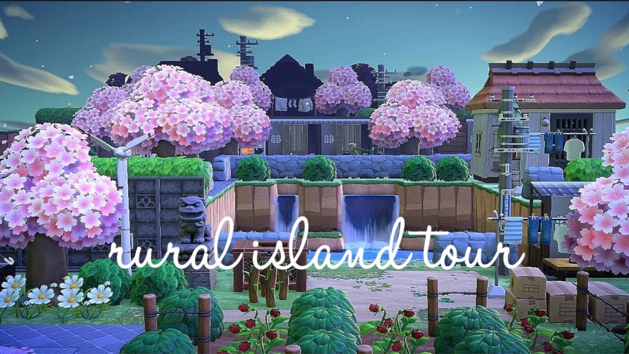 Animal Crossing | Rural Cherry Blossom town island tour