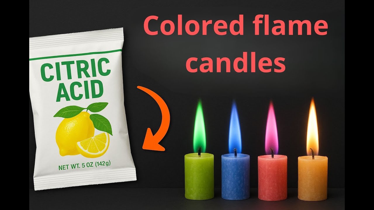 Colored flame candles from citric acid. Trimethyl citrate synthesis