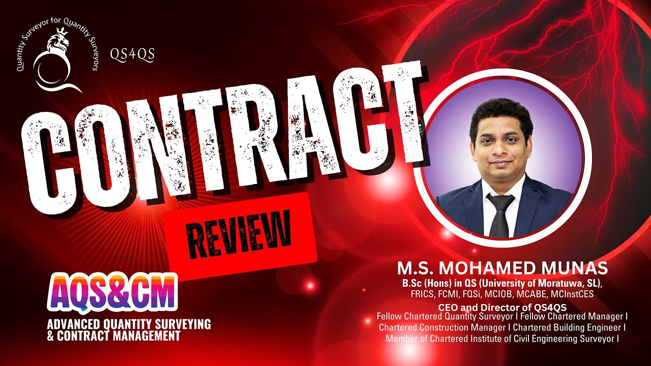 Contract Review | AQS & CM Lesson 01 | Advanced Quantity Surveying & Contract Management Course