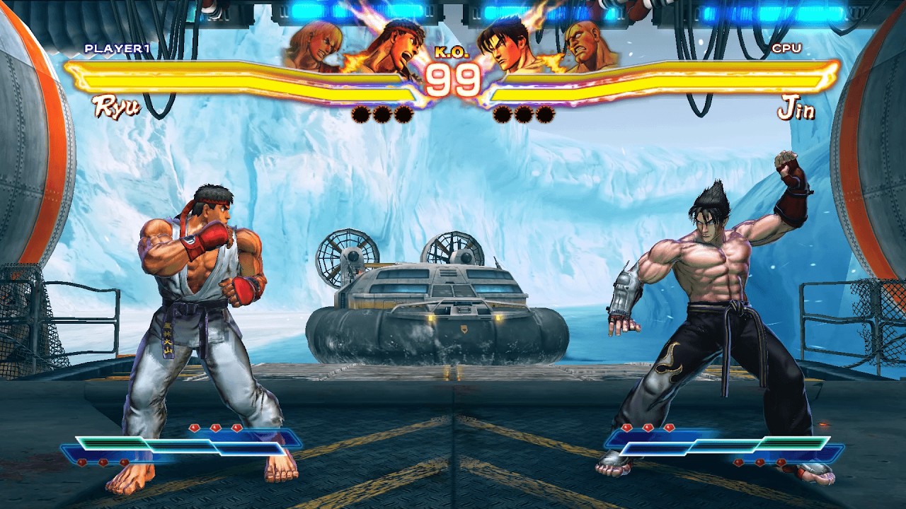 Ryu & Ken vs Jin & Sagat (Hardest) - Street Fighter X Tekken