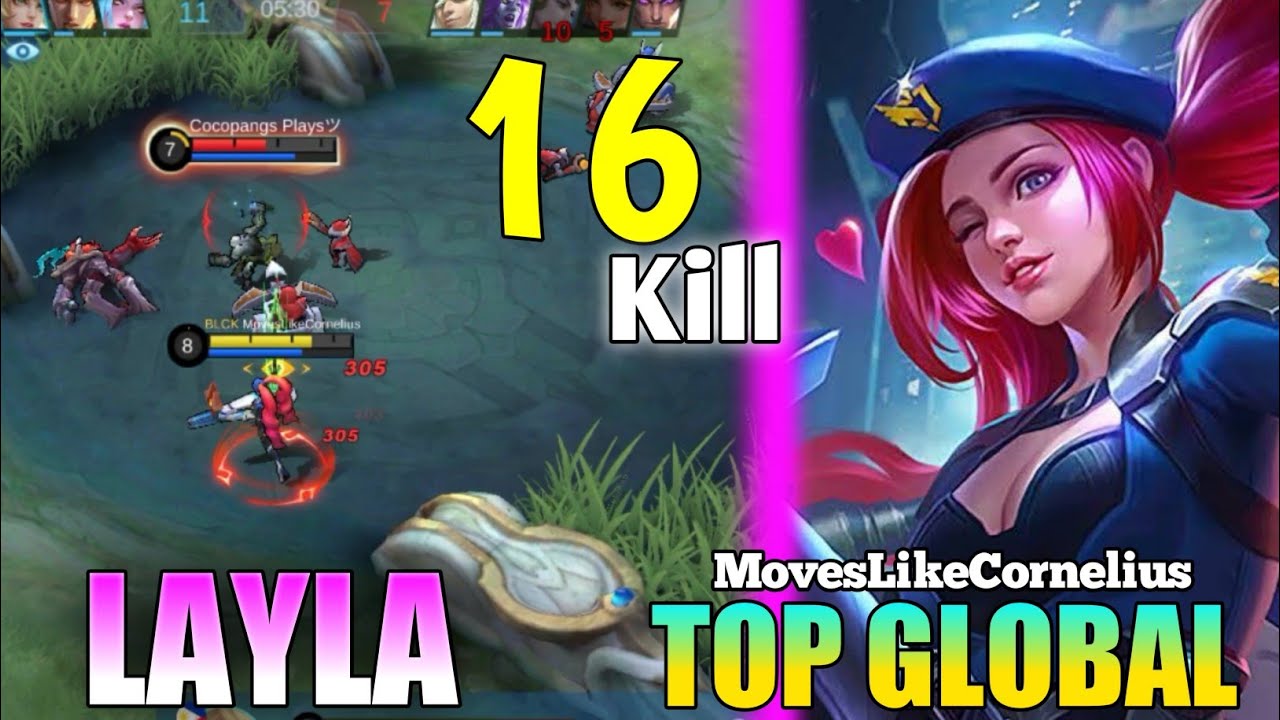 16 KILL Layla!!! Best Build Layla 2023 / Top 1 Global by MovesLikeCorelius - MLBB