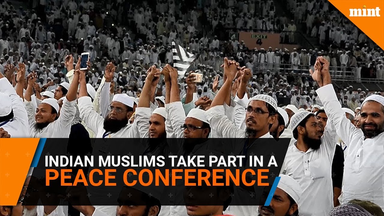 Indian Muslims take part in a peace conference