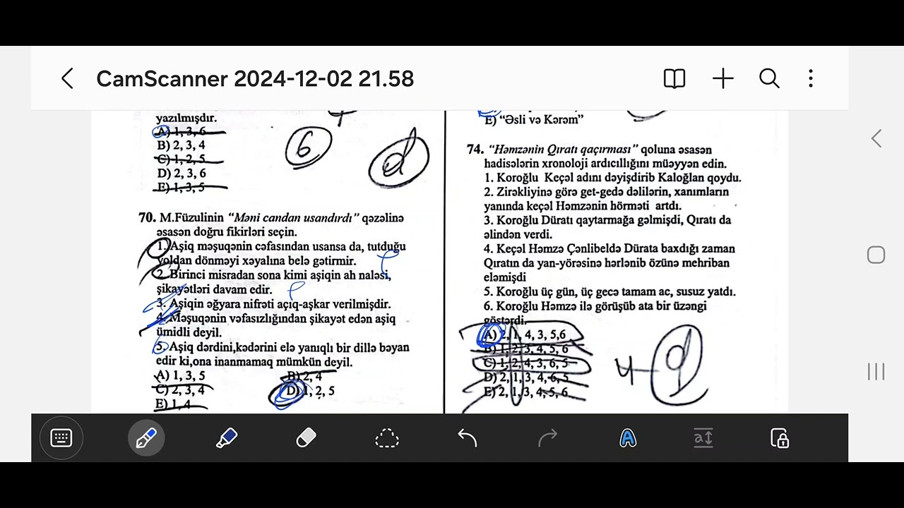 Hədəf blok sınaq MQT 2. Ədəbiyyat 10-cu sinif.
